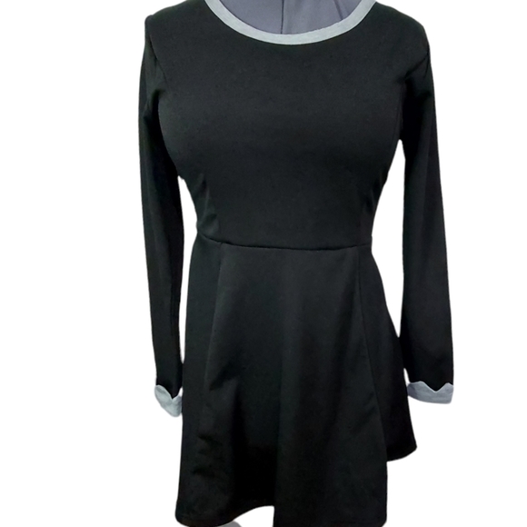 SHEIN Dresses Long Sleeve Black With Grey Trim Dress Size Xl Poshmark
